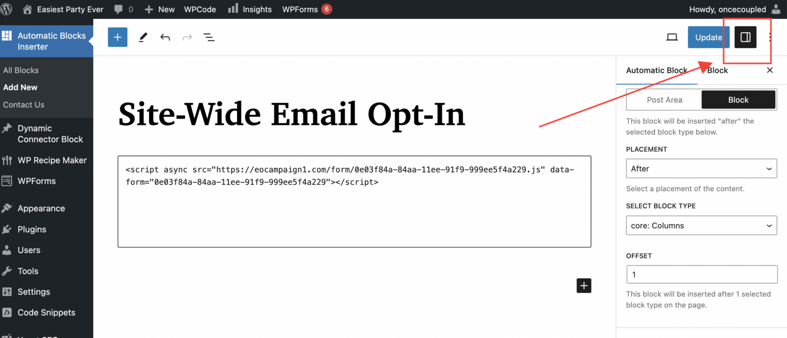How to Bulk Insert a Site-Wide Email Opt-In using Automatic Block ...